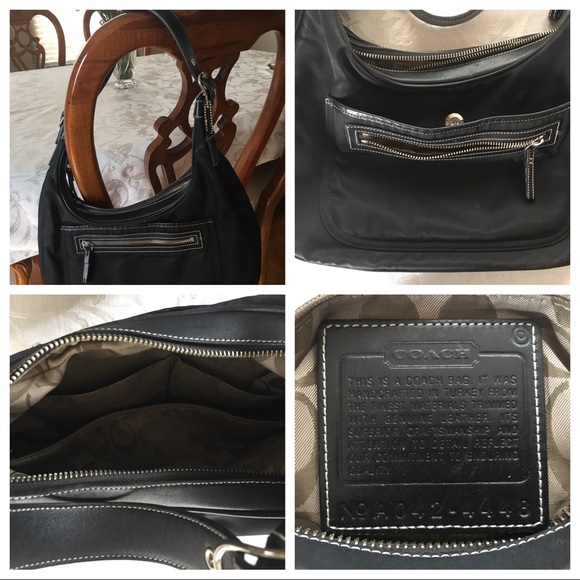 Authentic rare Coach black nylon shoulder bag EUC! - Picture 3 of 5
